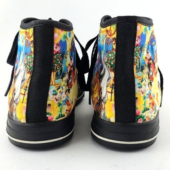 Women's High Top Lace Up Sneakers Disney Character Black Multi Print Size 7.5 - Picture 7 of 15